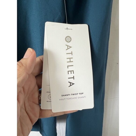 Athleta Women's Shanti Crop Top NWT Size M Color Dark Sardina Blue - Picture 5 of 10